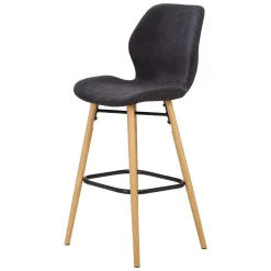 Sgabello Alto-Set di 2 sedie per isola centrale con schienale in tessuto (Altezza seduta 65 cm) Malika