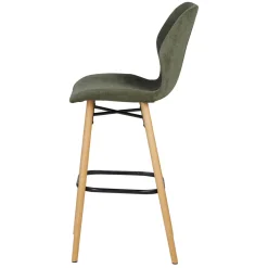 Sgabello Alto-Set di 2 sedie per isola centrale con schienale in tessuto (Altezza seduta 65 cm) Malika bottiglia