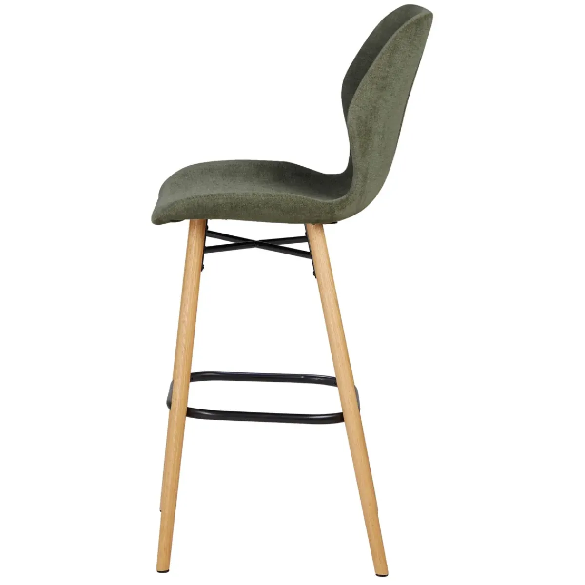 Sgabello Alto-Set di 2 sedie per isola centrale con schienale in tessuto (Altezza seduta 65 cm) Malika bottiglia