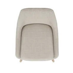 Sgabello Alto-Set di 2 sedie per isola centrale con schienale in tessuto (Altezza seduta 67cm) Juno Crema gambe in rovere