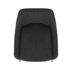 Sgabello Alto-Set di 2 sedie per isola centrale con schienale in tessuto (Altezza seduta 67cm) Juno Grigio gambe in quercia