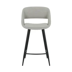 Sgabello Alto-Set di 2 sedie per isola centrale con schienale in tessuto (seduta 68cm) Kosmo