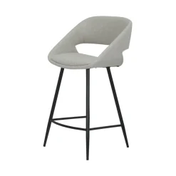 Sgabello Alto-Set di 2 sedie per isola centrale con schienale in tessuto (seduta 68cm) Kosmo