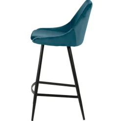 Sgabello Alto-Set di 2 sedie per isola centrale con schienale in velluto (Altezza seduta 67cm) Juno