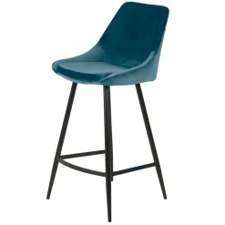 Sgabello Alto-Set di 2 sedie per isola centrale con schienale in velluto (Altezza seduta 67cm) Juno