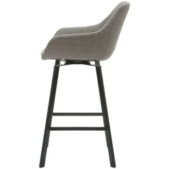 Sgabello Alto-Set di 2 sedie per isola centrale girevoli con schienale in tessuto (seduta 64cm) Zila argento