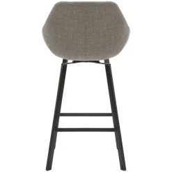 Sgabello Alto-Set di 2 sedie per isola centrale girevoli con schienale in tessuto (seduta 64cm) Zila argento