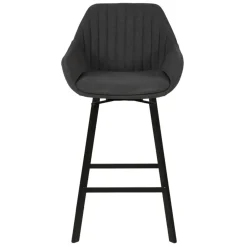 Sgabello Alto-Set di 2 sedie per isola centrale girevoli con schienale in tessuto (seduta 64cm) Zila