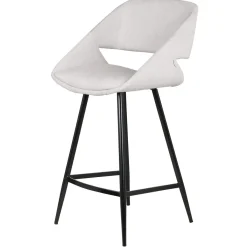 Sgabello Alto-Set di 2 sedie per isola centrale con schienale in velluto a coste (Altezza seduta 68cm) Kosmo