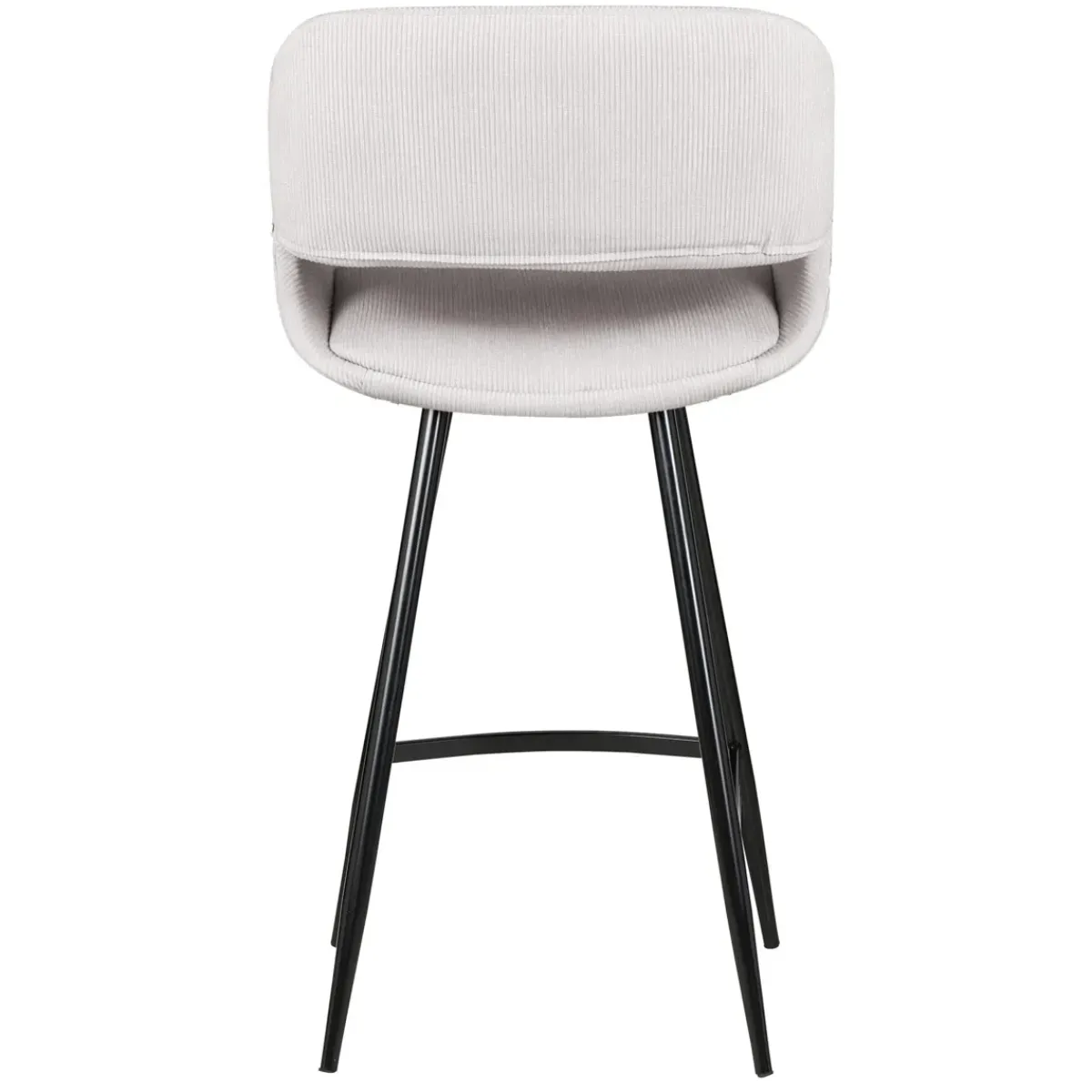 Sgabello Alto-Set di 2 sedie per isola centrale con schienale in velluto a coste (Altezza seduta 68cm) Kosmo