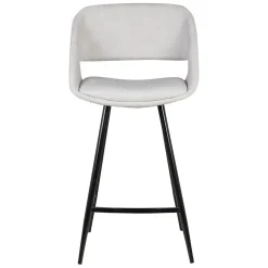 Sgabello Alto-Set di 2 sedie per isola centrale con schienale in velluto a coste (Altezza seduta 68cm) Kosmo
