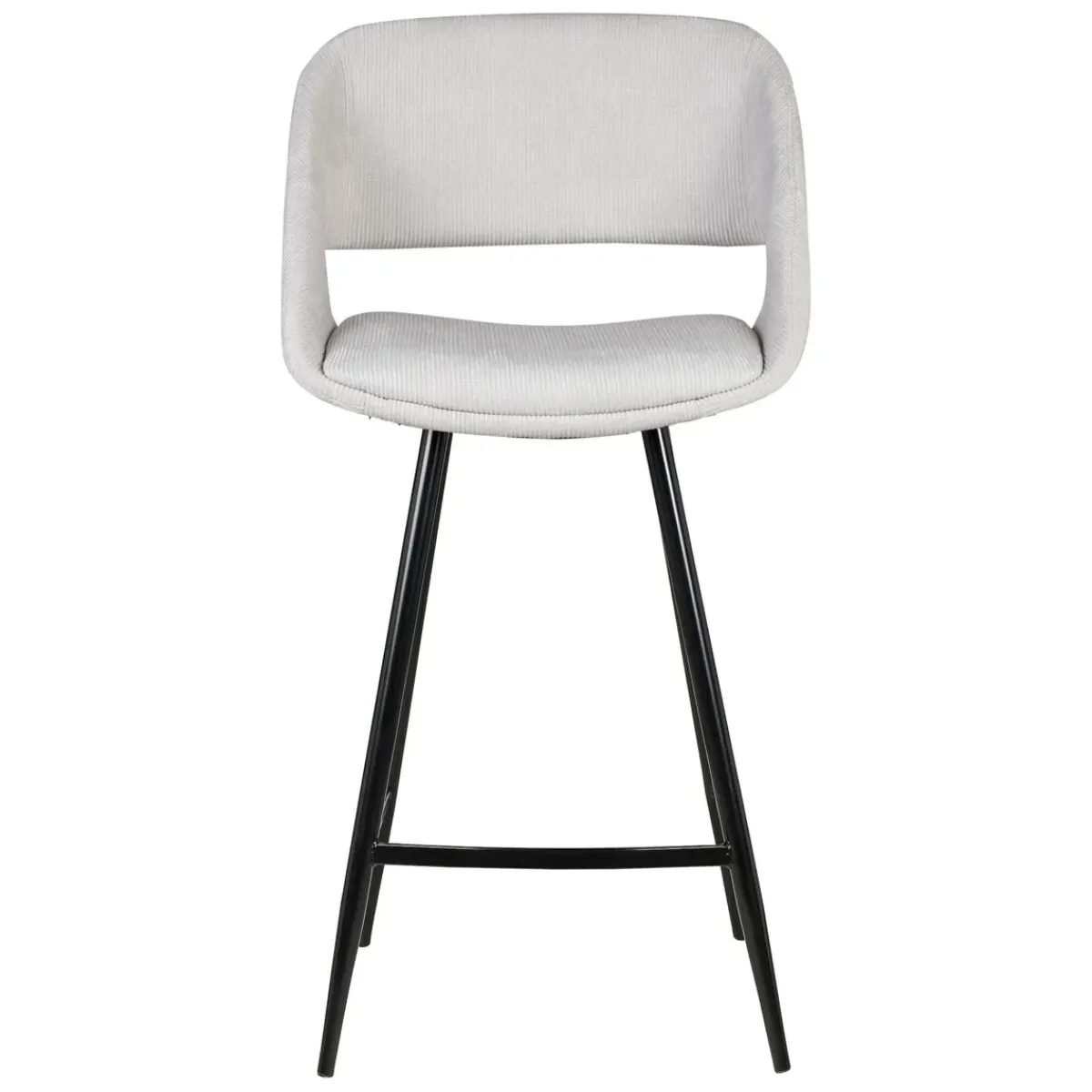 Sgabello Alto-Set di 2 sedie per isola centrale con schienale in velluto a coste (Altezza seduta 68cm) Kosmo