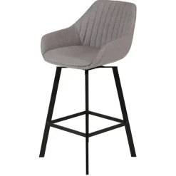 Sgabello Alto-Set di 2 sedie per isola centrale girevoli con schienale in tessuto (Altezza seduta 64cm) Zila