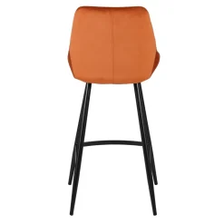 Sgabello Alto-Set di 2 sgabelli da bar con schienale in velluto (Altezza seduta 75cm) Juno