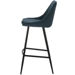 Sgabello Alto-Set di 2 sgabelli da bar con schienale in velluto a coste (Altezza seduta 75cm) Juno scuro