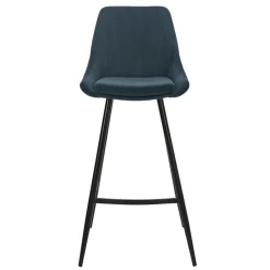 Sgabello Alto-Set di 2 sgabelli da bar con schienale in velluto a coste (Altezza seduta 75cm) Juno scuro