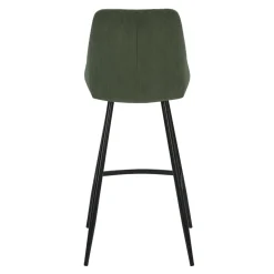 Sgabello Alto-Set di 2 sgabelli da bar con schienale in velluto a coste (Altezza seduta 75cm) Juno pino