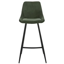 Sgabello Alto-Set di 2 sgabelli da bar con schienale in velluto a coste (Altezza seduta 75cm) Juno pino