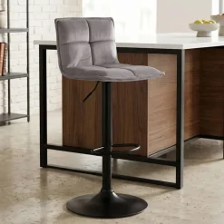 Sgabello Alto-Set di 2 sgabelli da bar girevoli con schienale regolabile in altezza (seduta da 63 a 84 cm) Carly