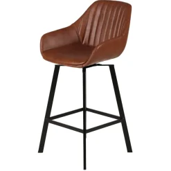 Sgabello Alto-Set di 2 sgabelli da bar girevoli con schienale (Altezza seduta 75cm) Zila