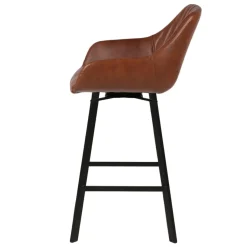 Sgabello Alto-Set di 2 sgabelli da bar girevoli con schienale (Altezza seduta 75cm) Zila