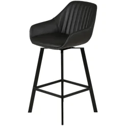 Sgabello Alto-Set di 2 sgabelli da bar girevoli con schienale (Altezza seduta 75cm) Zila