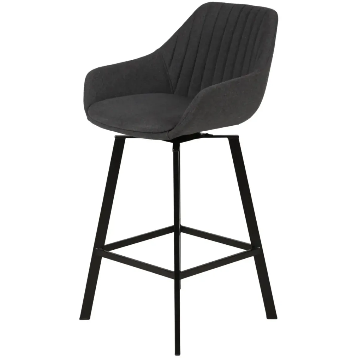 Sgabello Alto-Set di 2 sgabelli da bar girevoli con schienale in tessuto (Altezza seduta 75cm) Zila