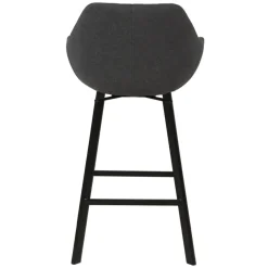 Sgabello Alto-Set di 2 sgabelli da bar girevoli con schienale in tessuto (Altezza seduta 75cm) Zila