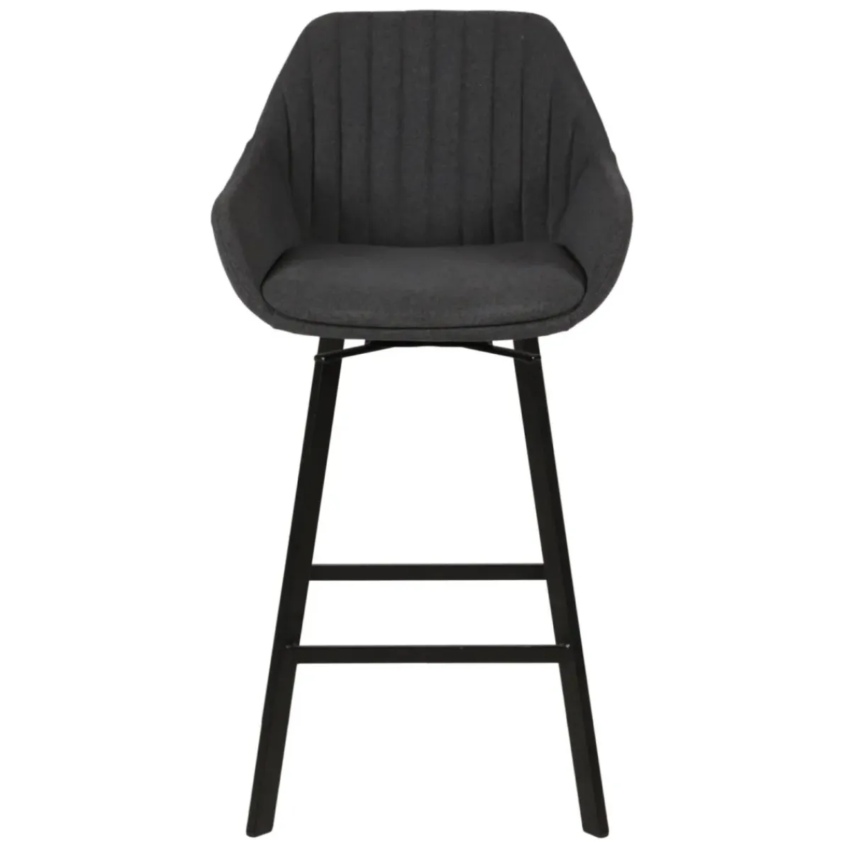 Sgabello Alto-Set di 2 sgabelli da bar girevoli con schienale in tessuto (Altezza seduta 75cm) Zila