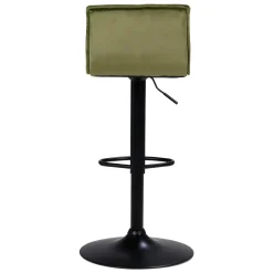 Sgabello Alto-Set di 2 sgabelli da bar girevoli con schienale regolabile in altezza (seduta da 63 a 84 cm) Carly oliva