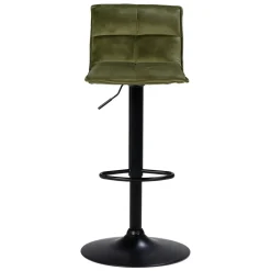 Sgabello Alto-Set di 2 sgabelli da bar girevoli con schienale regolabile in altezza (seduta da 63 a 84 cm) Carly oliva