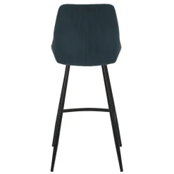 Sgabello Alto-Set di 2 sgabelli per isola centrale con schienale in velluto a coste (Altezza seduta 67cm) Juno