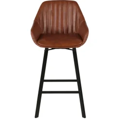 Sgabello Alto-Set di 2 sgabelli per isola centrale girevoli con schienale in similpelle (Altezza seduta 65 cm) Zila