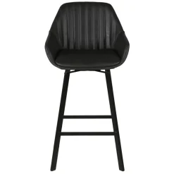 Sgabello Alto-Set di 2 sgabelli per isola centrale girevoli con schienale in similpelle (Altezza seduta 65cm) Zila