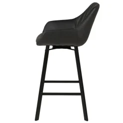 Sgabello Alto-Set di 2 sgabelli per isola centrale girevoli con schienale in similpelle (Altezza seduta 65cm) Zila