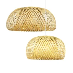 EMINZA Lampadari-Set di 2 sospensioni luminose in bambù (D61-D39 cm) Manacor