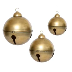 EMINZA Personaggi E Oggetti Grande Dimensione-Set di 3 Sospensioni Natalizie in metallo (D52-42-31 cm) Grigio Antico