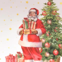 JJA Stoviglie Natalizie-Set di 12 sottopiatti Babbo Natale e regali