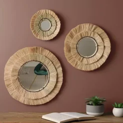 ATMOSPHERA Specchi-Set di 3 specchi (D20-30-40 cm) Alba Naturale