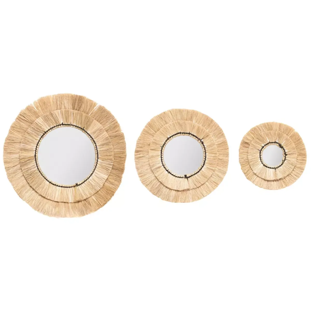 ATMOSPHERA Specchi-Set di 3 specchi (D20-30-40 cm) Alba Naturale