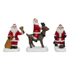 FEERIC LIGHTS Personaggi E Accessori Per Villaggio-Set di 3 statuette per villaggio (H7 cm) Babbo Natale al lavoro
