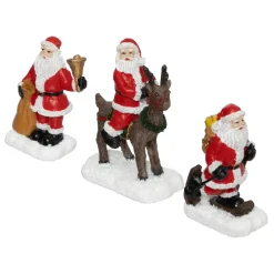 FEERIC LIGHTS Personaggi E Accessori Per Villaggio-Set di 3 statuette per villaggio (H7 cm) Babbo Natale al lavoro