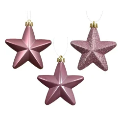 KAEMINGK Addobbi Natalizi-Set di 6 stelle di Natale da appendere (H7 cm) Alpine Vecchio rosa