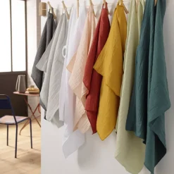 Set di 2 strofinacci garza di cotone (70 cm) Gaïa Terracotta