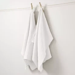 Set di 2 strofinacci garza di cotone (70 cm) Gaïa Bianco chantilly