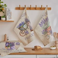 STOF Accessori Cucina-Set di 3 strofinacci in cotone (50 x 70 cm) Valensole