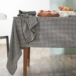Set di 2 strofinacci in garza di cotone (50 x 70 cm) Gaïa vichy Nero