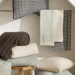Set di 2 strofinacci in garza di cotone (50 x 70 cm) Gaïa vichy Beige