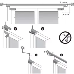 Set di 2 supporti Fix'vit (L180 - Ø20 mm) Argento