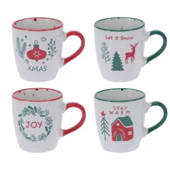 KOOPMAN Stoviglie Natalizie-Set di 4 Tazze di Natale Natale goloso